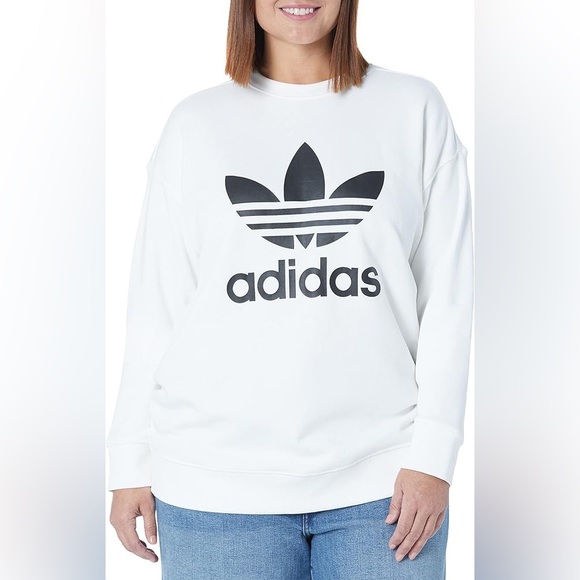adidas Tops - Off White Adidas Women's White Sweatshirt with Black Logo
